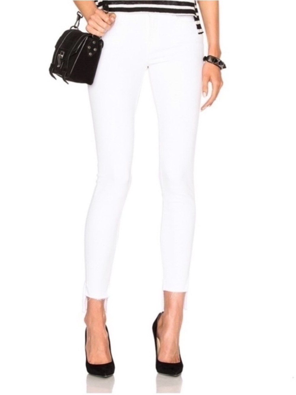 FRAME Le Skinny de Jeanne in White (Raw Hem)
